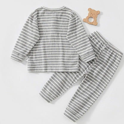 【BABY&KID】北欧風ボーダーリブセットアップSK107118