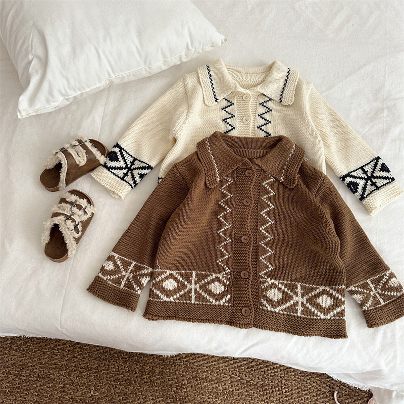 【BABY&KID】配色カラーニットカーデSK101448