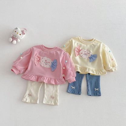 【BABY&KID】チュールポンポン小花柄スウェットSK103515