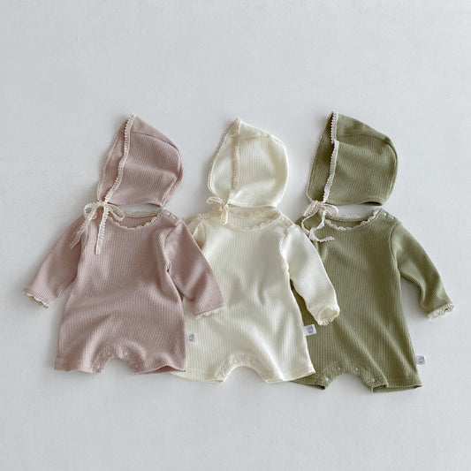 【BABY】ワッフル生地フリルカバーオールSK092821