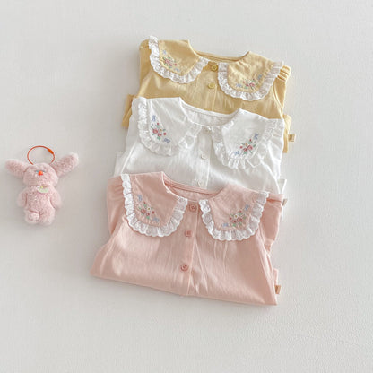 【BABY&KID】レース小花柄ドールカラーシャツSK103509