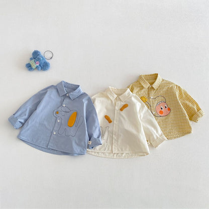 【BABY&KID】韓国風どうぶつ柄シャツSK104115