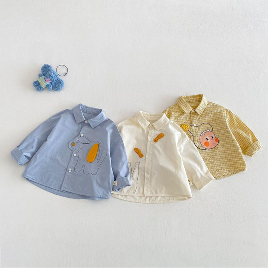 【BABY&KID】韓国風どうぶつ柄シャツSK104115