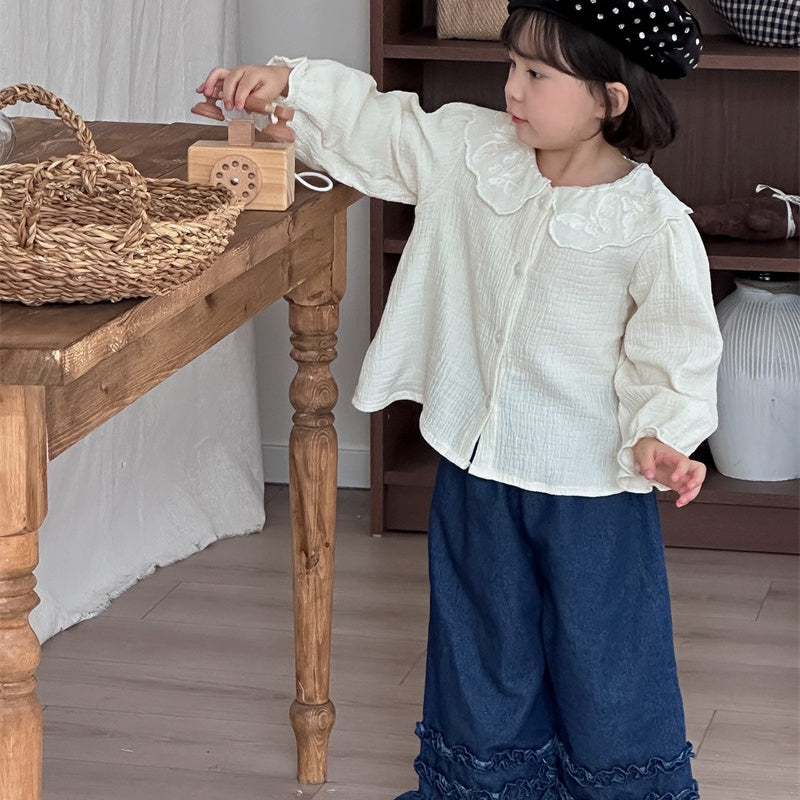 【BABY&KID】蝶結び刺繍カラーシャツSK101441