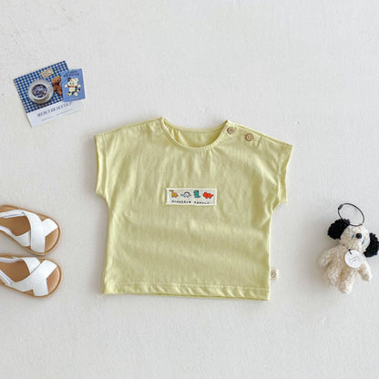 【BABY&KID】夏新作 恐竜刺繡カジュアルシャツSK072003
