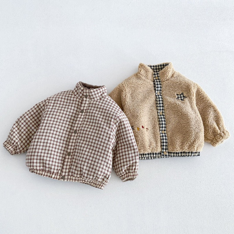 【BABY&KID】冬新作リバーシブル厚手ジャケット、折り返しパンツSK107715
