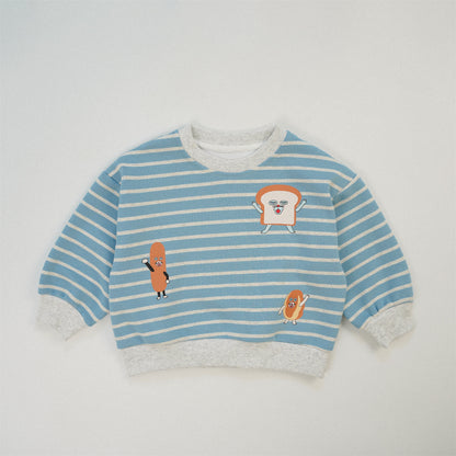 【BABY&KID】ボーダーパンプリントスウェットSK101549