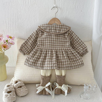 【BABY】冬新作リボンポケットウール中綿コートSK102727