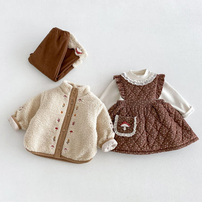 【BABY&KID】きのこ刺繍ワンピース、ロングパンツ、アウター、、トップスSK108115