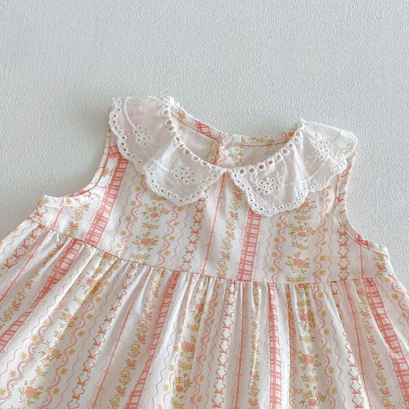 【BABY&KID】夏新作フリル襟小花柄セットアップSK105914