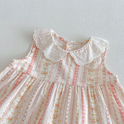 【BABY&KID】夏新作フリル襟小花柄セットアップSK105914