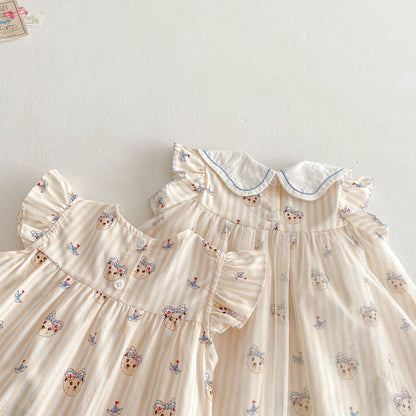 【BABY&KID】夏新作  ベア柄フリルワンピース、セットアップSK061604