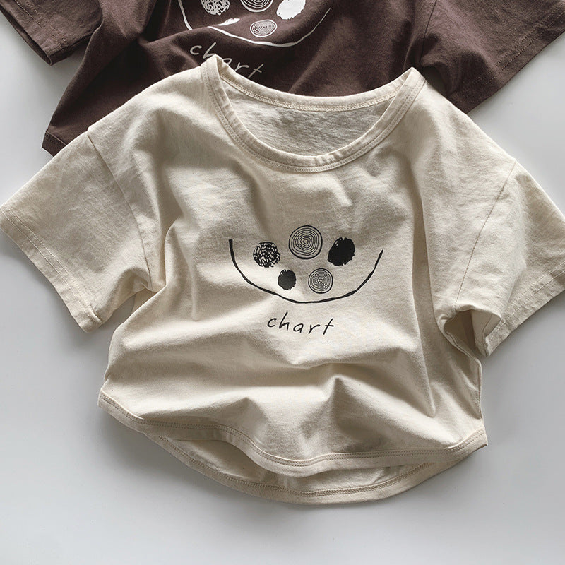 【BABY&KID】夏新作 薄手コットン半袖TシャツSK080818