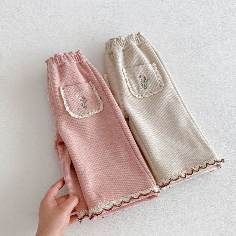 【BABY&KID】冬新作刺繍入りあったかカジュアルパンツSK103028