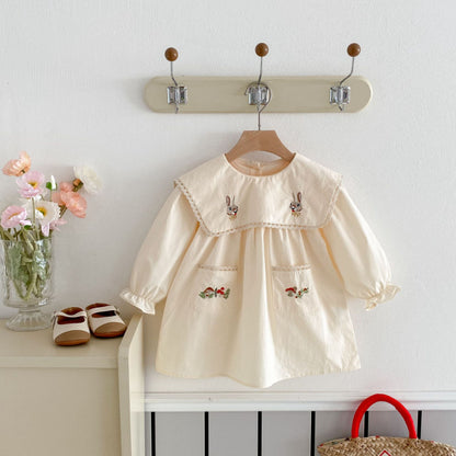 【BABY&KID】カートンうさぎ刺繍ワンピースSK011022
