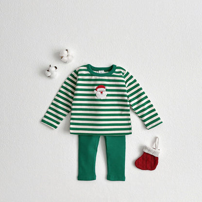 【BABY】クリスマスボーダーセットアップSK102825