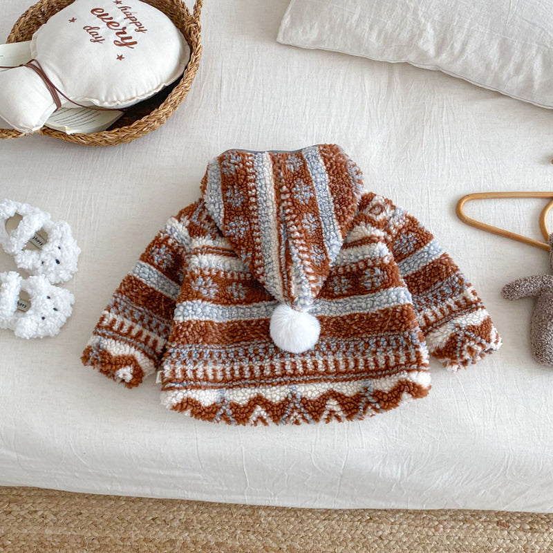 【BABY&KID】冬新作レトロ裏起毛ジャカードジャケットSK102902