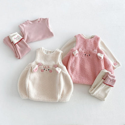 【BABY&KID】カートゥーン裏起毛ワンピース、トップス、レギンスSK108119
