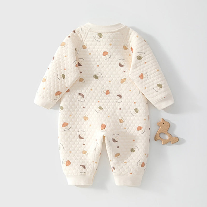 [BABY] New Winter All-Over Print Diagonal-Opening Quilted Coverall SK108220