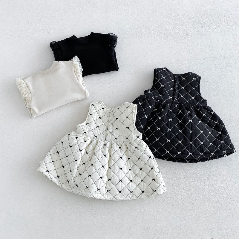 【BABY&KID】蝶結び刺繍ワンピース、パフスリーブトップスSK108113