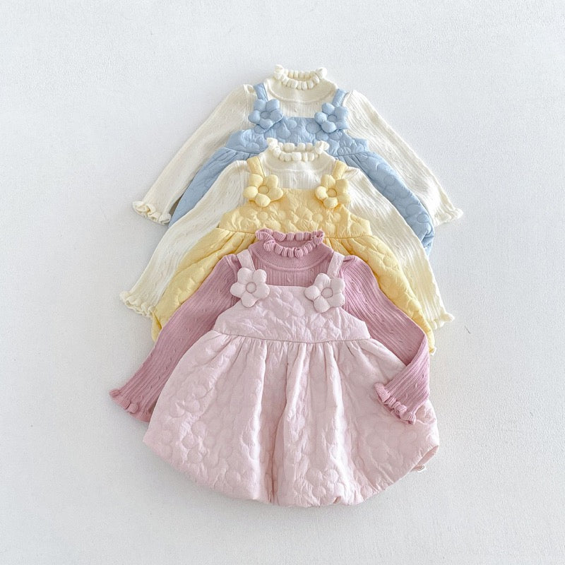 【BABY&KID】冬新作厚手フラワーワンピース、ハイネックニットSK107725