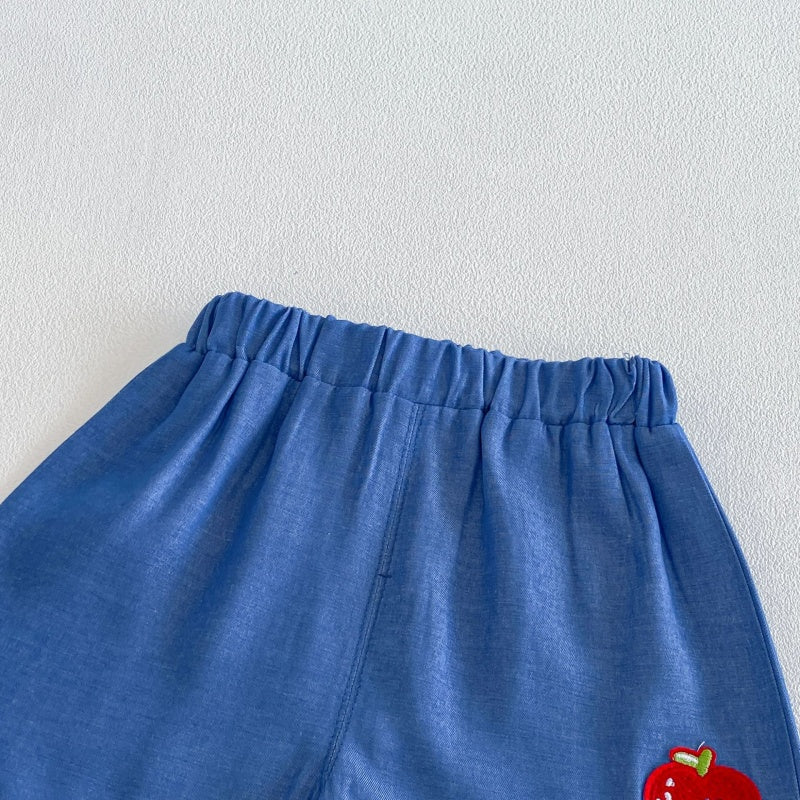 【BABY&KID】夏新作フルーツ刺繍ショートパンツSK106119