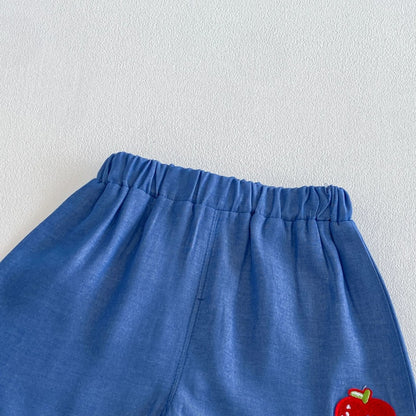【BABY&KID】夏新作フルーツ刺繍ショートパンツSK106119