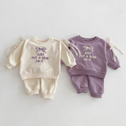 【BABY&KID】JUST PUT A BOW可愛いセットアップSK032215