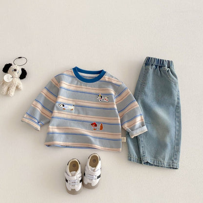 【BABY&KID】おしゃれわんちゃんボーダーロンTSK104121