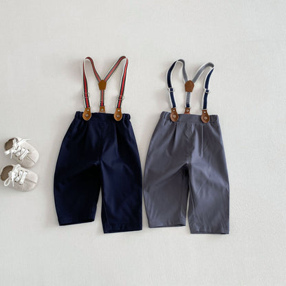 【BABY&KID】韓国風リボンタイシャツ、サロペットパンツSK103521