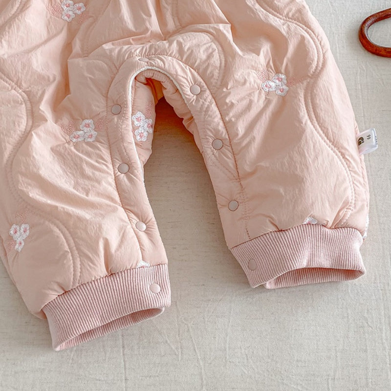 【BABY】冬新作お花刺繍レース襟カバーオールSK103112