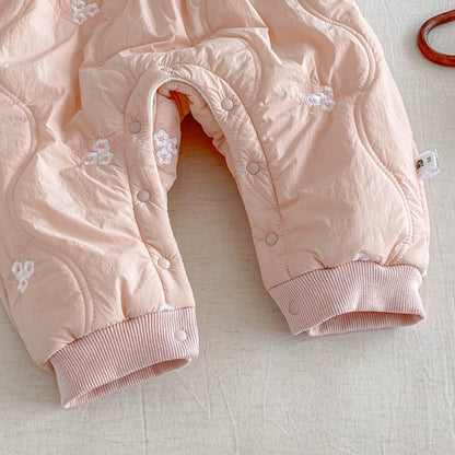 【BABY】冬新作お花刺繍レース襟カバーオールSK103112