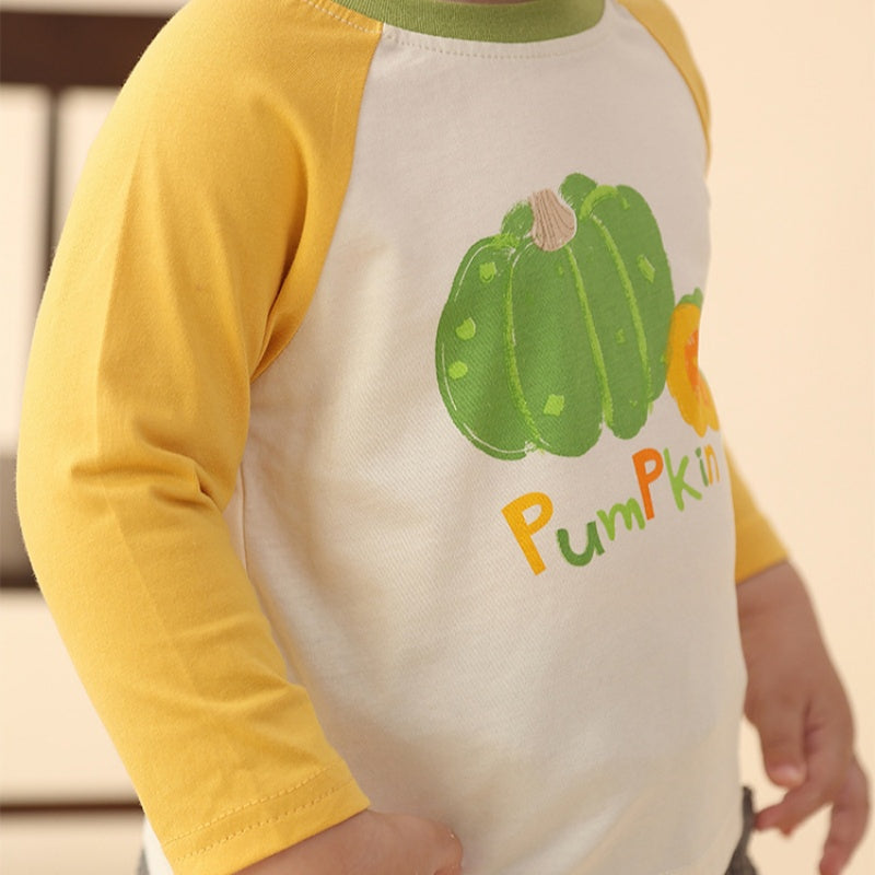【BABY&KID】北欧風カートゥーンラグランTシャツ、ポケットパンツSK101336