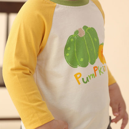 【BABY&KID】北欧風カートゥーンラグランTシャツ、ポケットパンツSK101336
