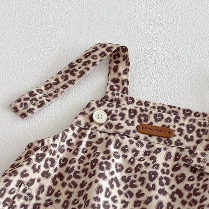 【BABY】夏新作レオパード柄サロペットロンパース＆リブTシャツSK104513