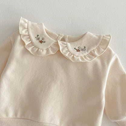 【BABY&KID】韓国風花刺繡可愛いセットアップSK032806