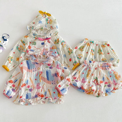 【BABY&KID】夏新作 フード付き薄手セットアップSK105211