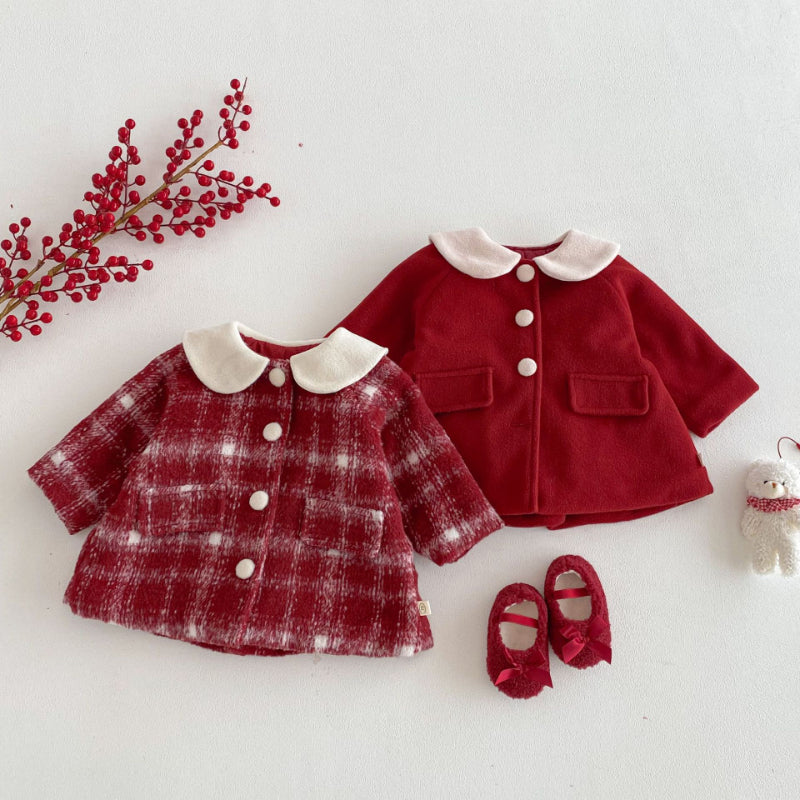 【BABY&KID】冬新作丸襟レトロ厚手コートSK103031