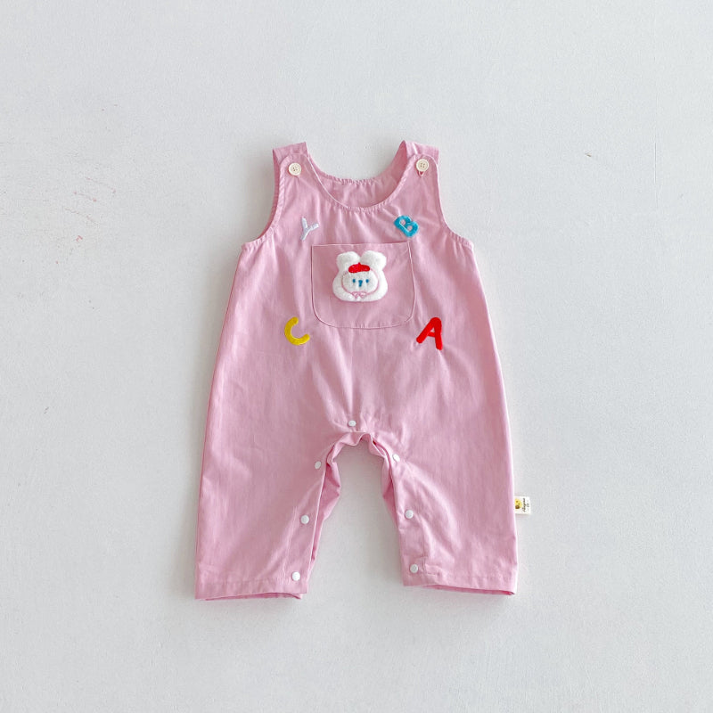 【BABY】アルファベット刺繍サロペット＆ガールシャツSK092411