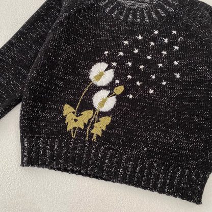 【BABY&KID】立体刺繍クルーネックプルオーバーニットSK100630