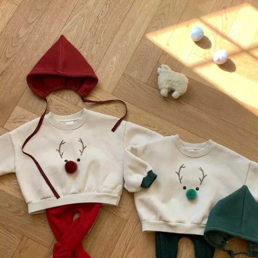 【BABY】韓国風トナカイ＆ポンポントレーナーSK102828