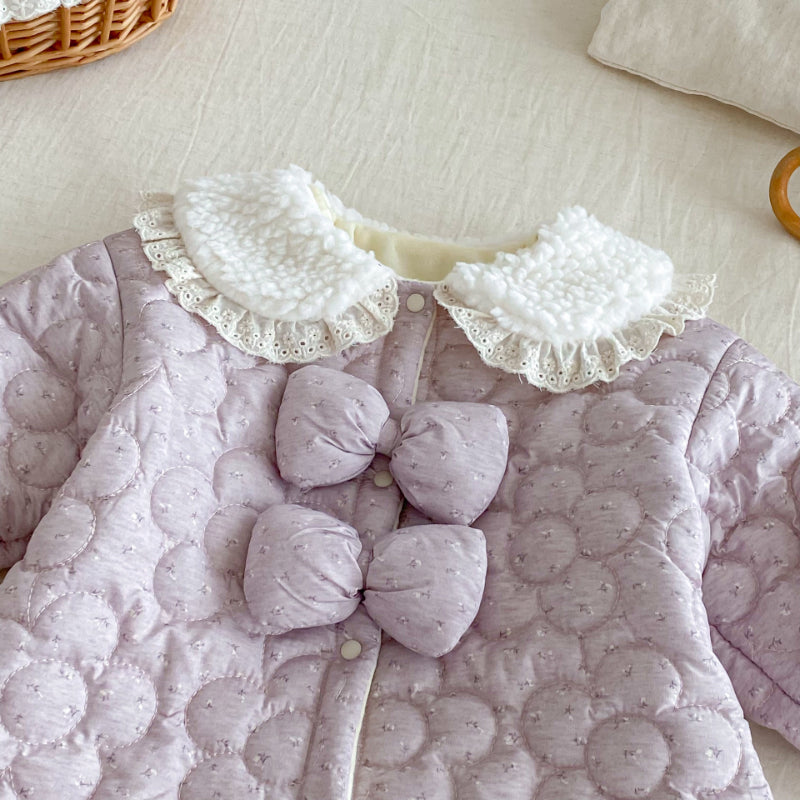 【BABY】韓国風小花柄キルティングカバーオールSK102924