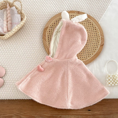 【BABY】うさ耳裏起毛あったかポンチョSK102934