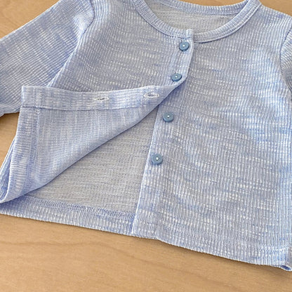 【BABY】ライトブルーニットカーディガン＆小花柄ブルマSK103712