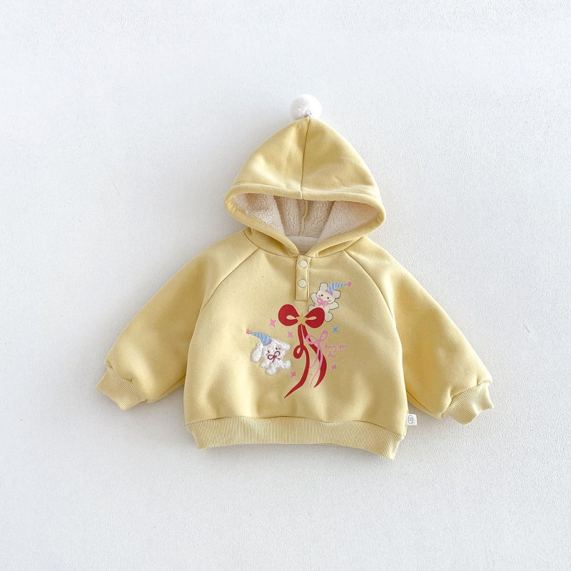 【BABY&KID】冬新作カートゥーンワッペンフード付きトレーナーSK108522