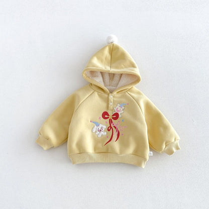 【BABY&KID】冬新作カートゥーンワッペンフード付きトレーナーSK108522
