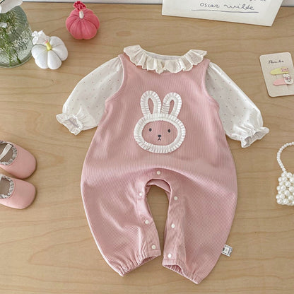 【BABY】おしゃれうさぎロンパース、カバーオール、ドットガールシャツSK103716