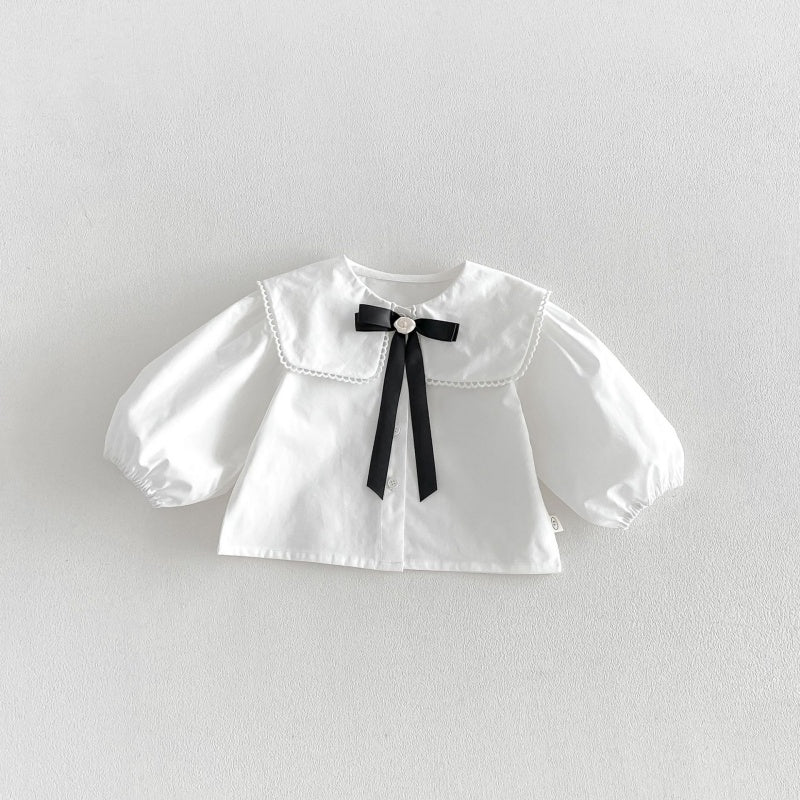 【BABY&KID】蝶結びワンピース、スクエアネック無地シャツSK107208