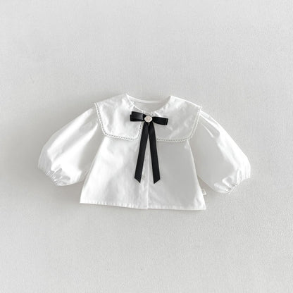 【BABY&KID】蝶結びワンピース、スクエアネック無地シャツSK107208