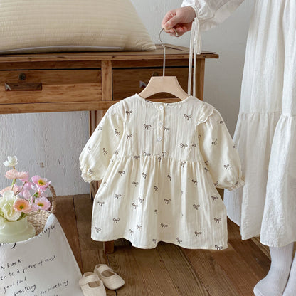 【BABY&KID】蝶結びプリントワンピースSK011021